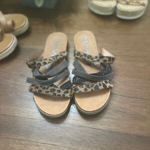 Very G Leopard and Black Sandals